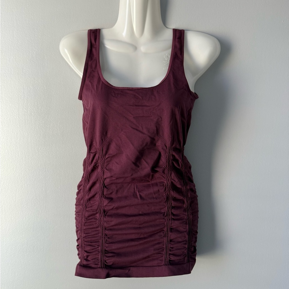 Kismet Burgundy Ruched Seamless Top